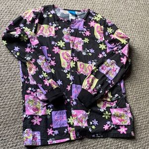 2- long sleeve Nursing Breast Cancer Awareness Scrub Tops